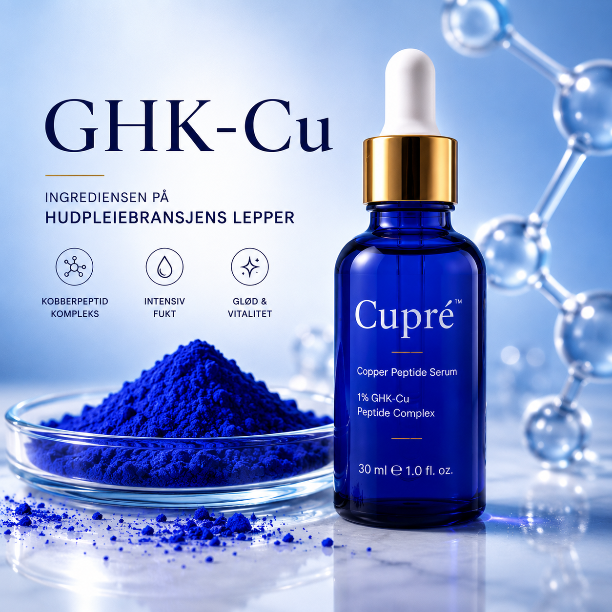 GHK-Cu kobberpeptid serum: ingrediensen alle snakker om innen moderne hudpleie