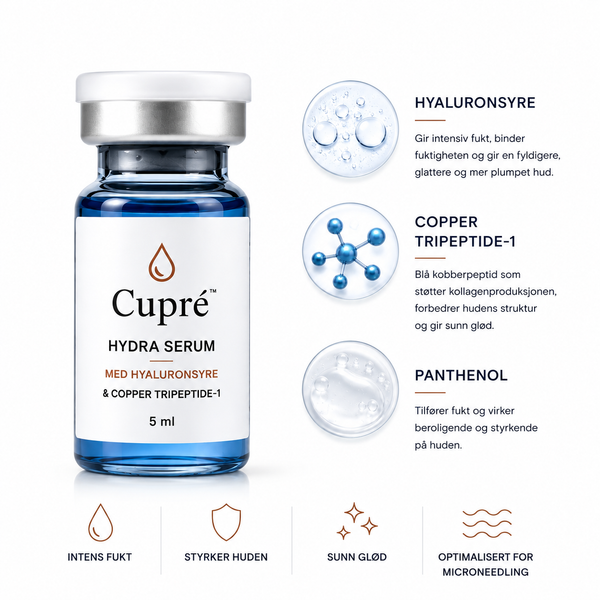 Cupré Hydra Serum – Hyaluronsyre & kobberpeptid | 5 × 5 ml